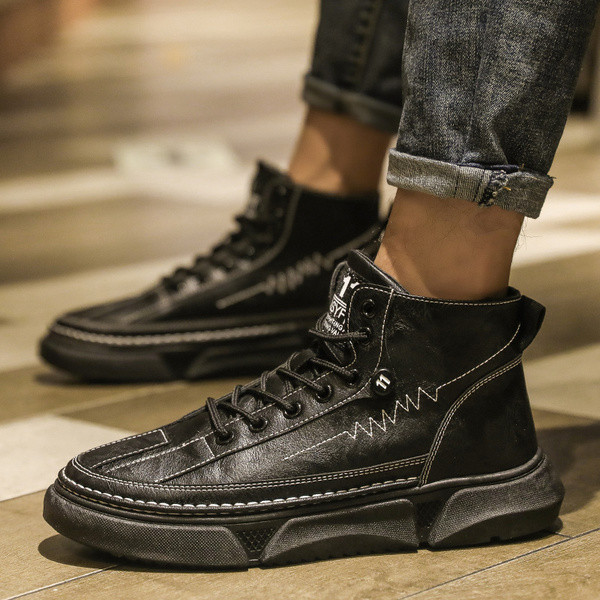 Muške casual tenisice od umjetne kože s ravnim potplatom