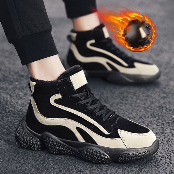 Téli férfi cipő fűzővel és meleg béléssel