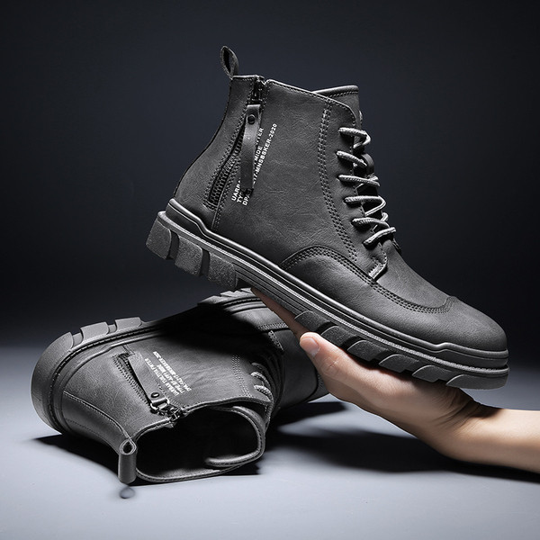 Talvised tõmblukuga nahast meeste kingad