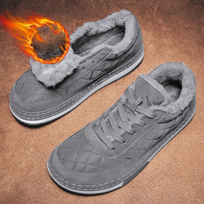 Alkalmi férfi cipő meleg béléssel és fűzővel