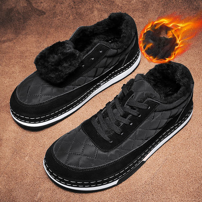 Alkalmi férfi cipő meleg béléssel és fűzővel