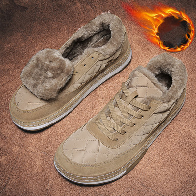 Alkalmi férfi cipő meleg béléssel és fűzővel