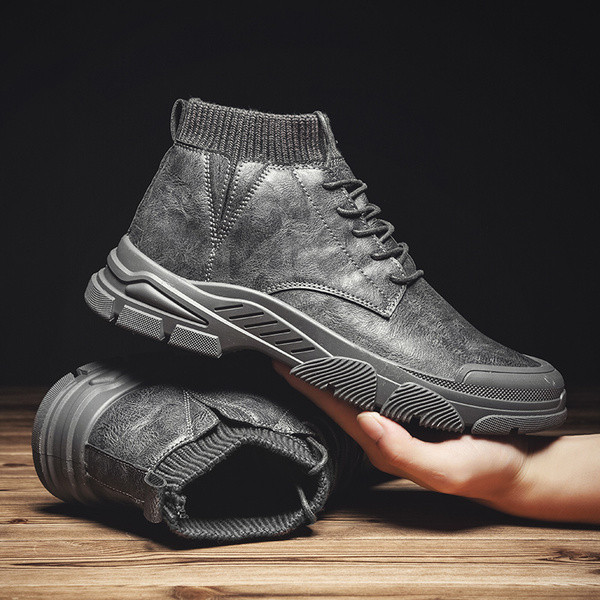 Fekete téli férfi csizma - zokni típusú