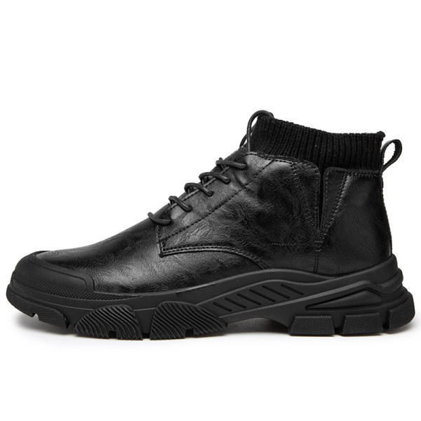 Fekete téli férfi csizma - zokni típusú