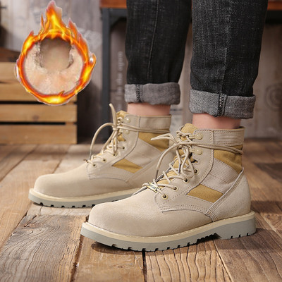 Textilből készült téli férfi csizma meleg béléssel vagy anélkül