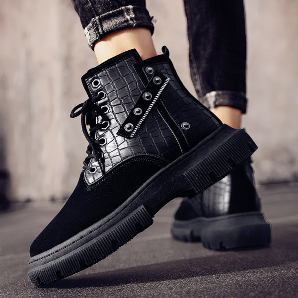Muške casual čizme s vezicama i metalnim elementima