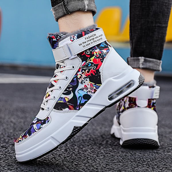 Férfi magas modell tornacipő meleg béléssel