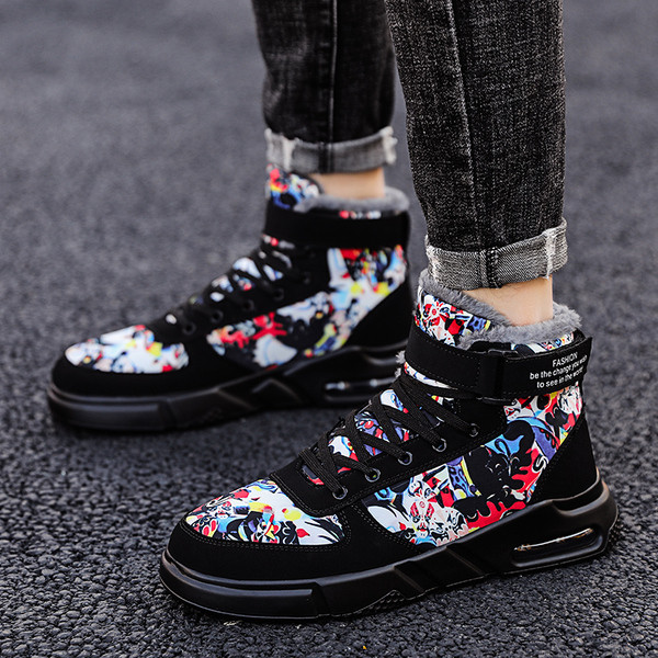 Férfi magas modell tornacipő meleg béléssel