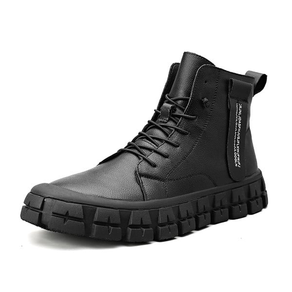Műbőrből készült, fűzős férfi szabadidős téli cipő