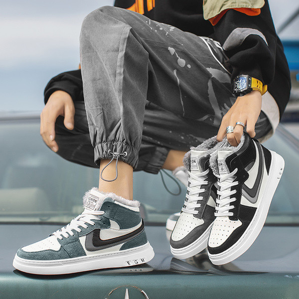 Új modell férfi tornacipő magas modell meleg béléssel