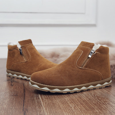 Férfi velúr csizma meleg béléssel és cipzárral