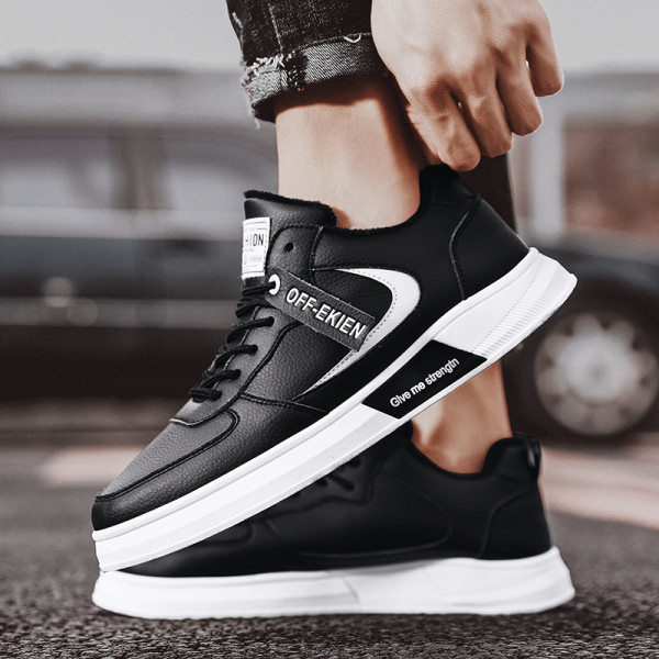 Új modell férfi bőr tornacipő meleg béléssel