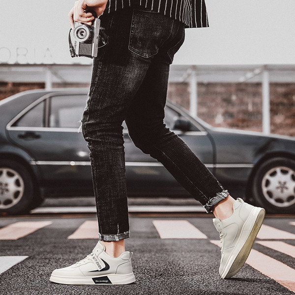 Új modell férfi bőr tornacipő meleg béléssel