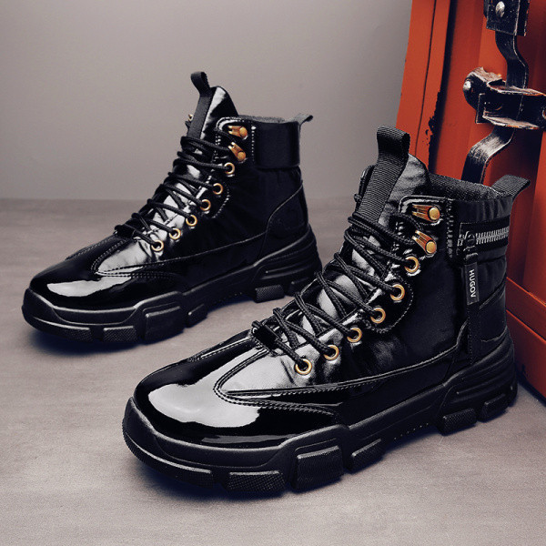 Aktuális férfi téli cipő eko bőrből fűzős