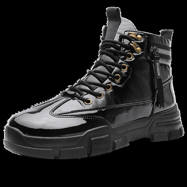 Aktuális férfi téli cipő eko bőrből fűzős