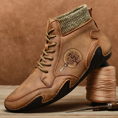 Ανδρικά χειμερινά παπούτσια με κορδόνια - τύπου κάλτσας