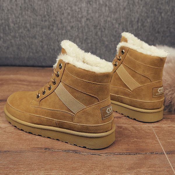 Ανδρικά παπούτσια χειμερινά  με κορδόνια και έμβλημα