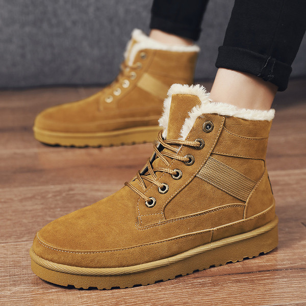 Ανδρικά παπούτσια χειμερινά  με κορδόνια και έμβλημα