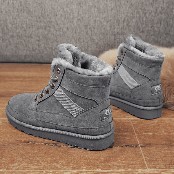 Ανδρικά παπούτσια χειμερινά  με κορδόνια και έμβλημα