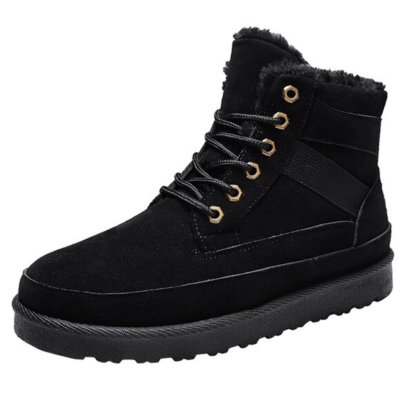 Ανδρικά παπούτσια χειμερινά  με κορδόνια και έμβλημα