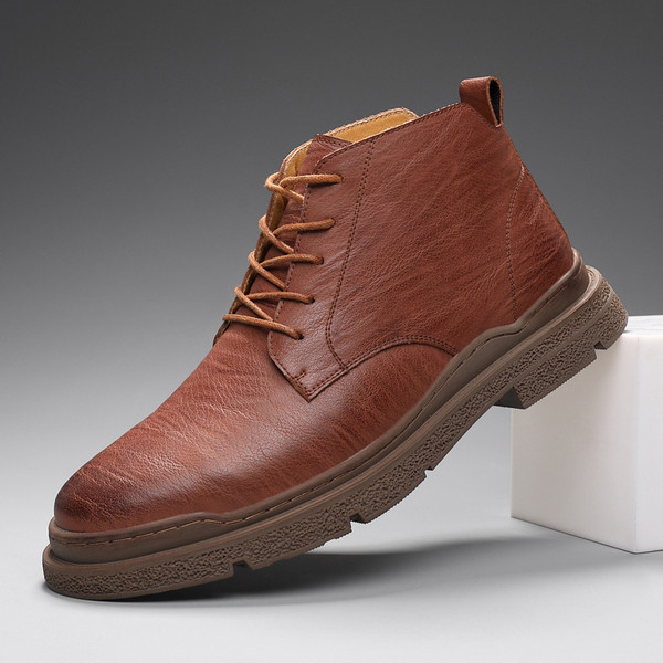 Férfi fűzős bőrcsizma