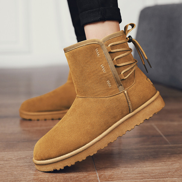 Téli férfi csizma fűzővel és meleg béléssel