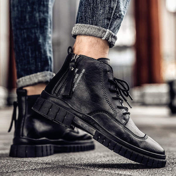 Aktuális férfi téli cipő műbőr fűzővel