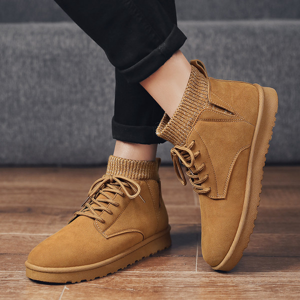 Muške čizme od brušene kože s postavom