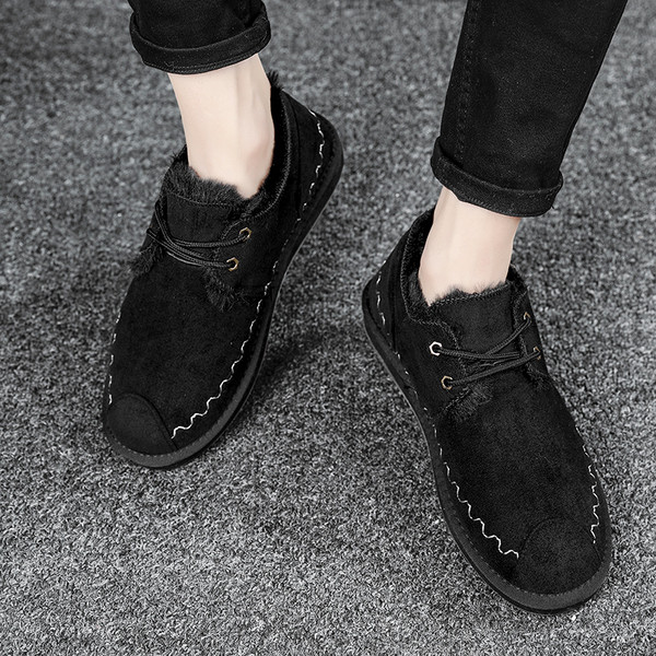 Νέο μοντέλο ανδρικά παπούτσια με ζεστή επένδυση και κορδόνια