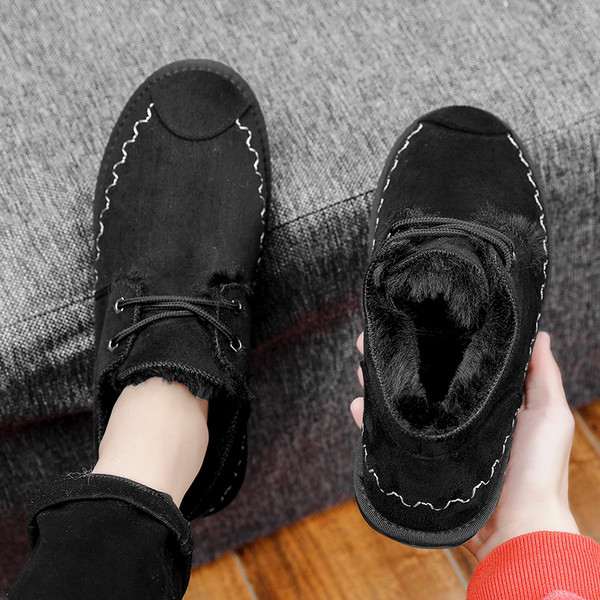 Νέο μοντέλο ανδρικά παπούτσια με ζεστή επένδυση και κορδόνια