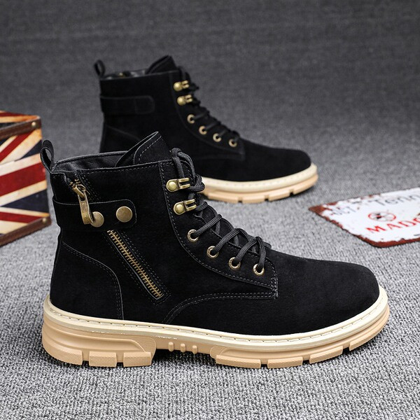 Modern férfi téli cipő cipzárral