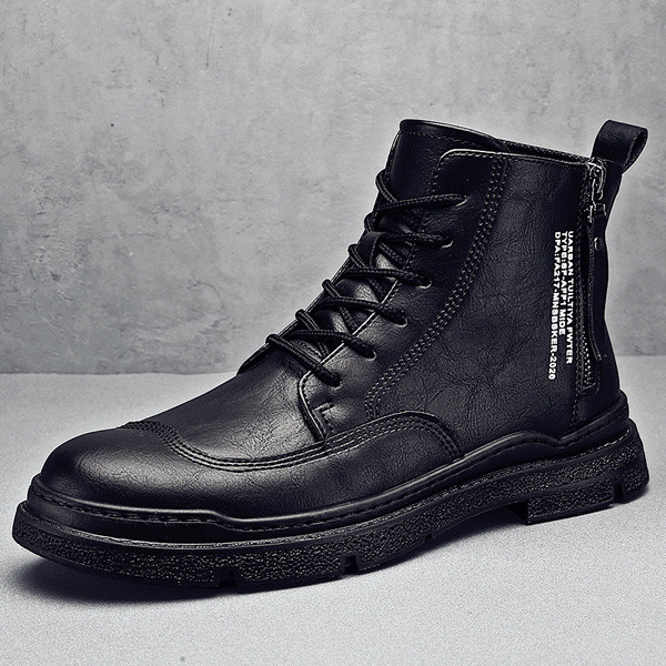 Téli alkalmi férfi cipő lapos talppal és fűzővel