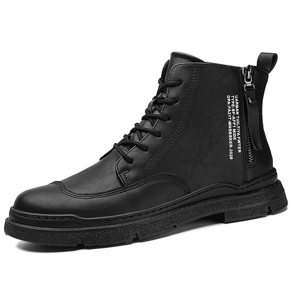 Téli alkalmi férfi cipő lapos talppal és fűzővel