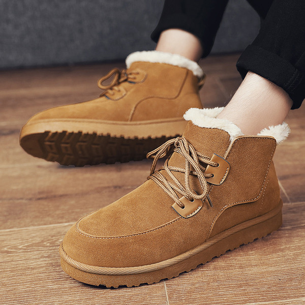 Χειμερινά ανδρικά παπούτσια από οικολογικό δέρμα με επένδυση