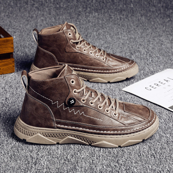 Eko bőrből készült, lapos talpú férfi aktuális cipő