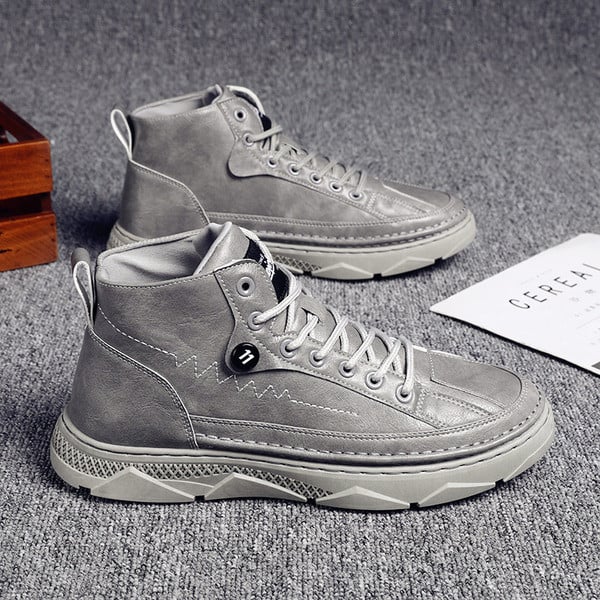 Eko bőrből készült, lapos talpú férfi aktuális cipő