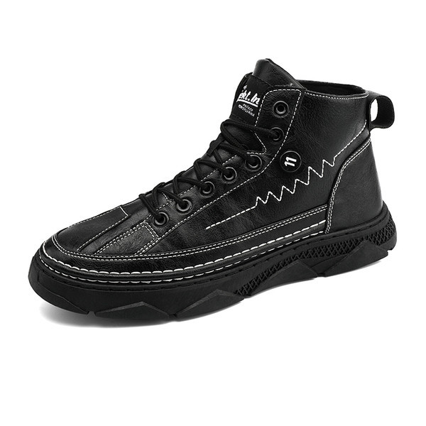 Eko bőrből készült, lapos talpú férfi aktuális cipő