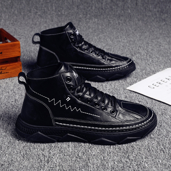 Eko bőrből készült, lapos talpú férfi aktuális cipő