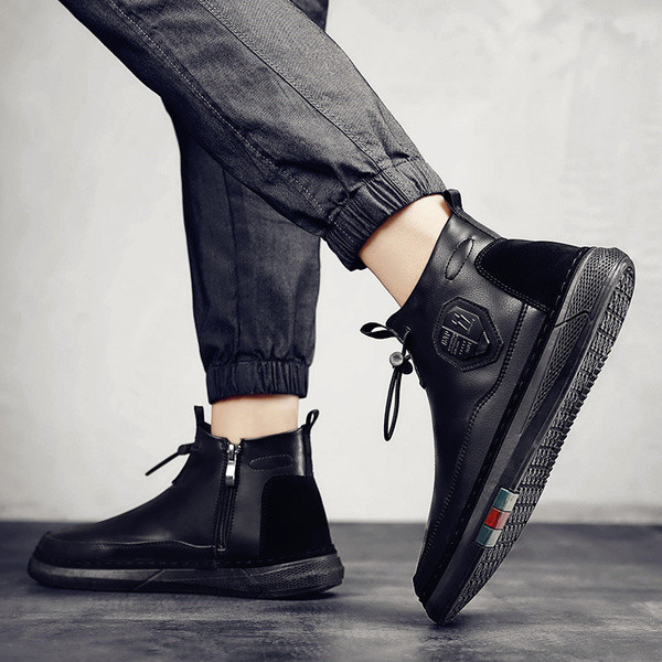 Stílusos férfi téli cipő puha béléssel és lapos talppal