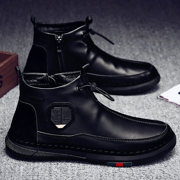 Stílusos férfi téli cipő puha béléssel és lapos talppal