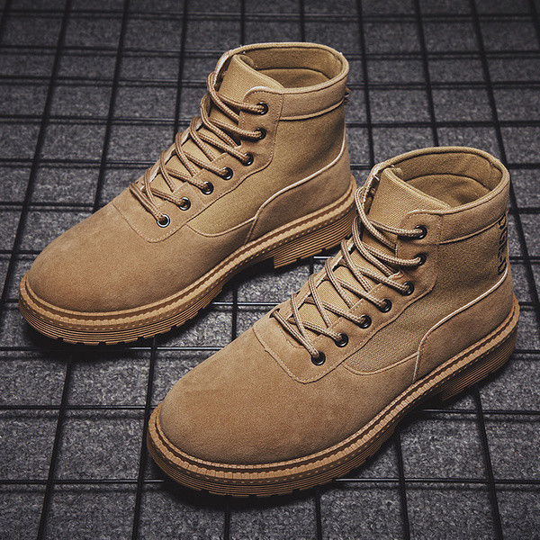 Öko velúrból készült férfi csizma fűzős