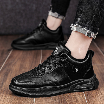 Új modell téli bőr tornacipő meleg béléssel