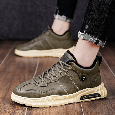 Új modell téli bőr tornacipő meleg béléssel