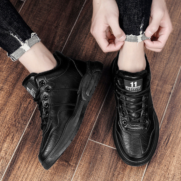 Új modell téli bőr tornacipő meleg béléssel