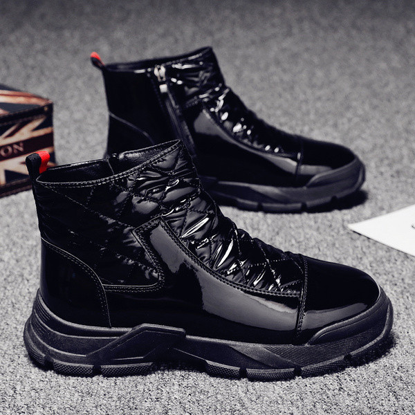 Aktuelne muške zimske cipele od eko kože sa ravnim đonom