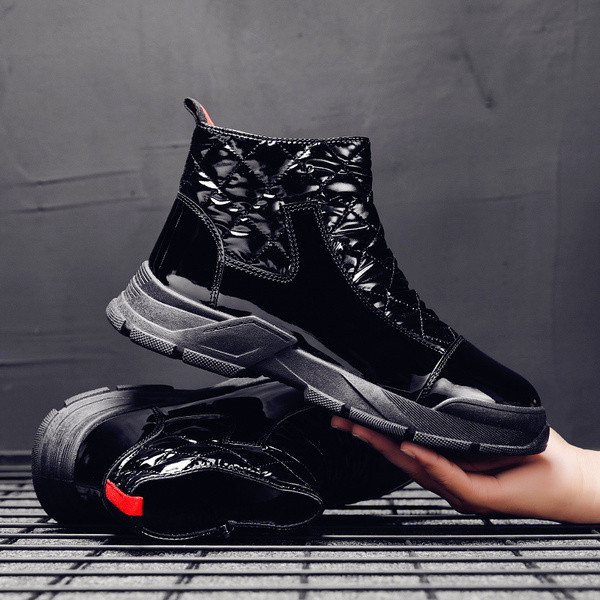 Aktuelne muške zimske cipele od eko kože sa ravnim đonom