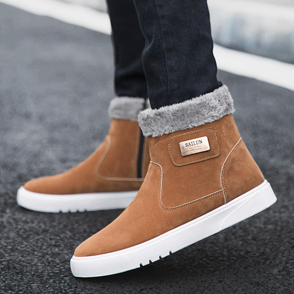 Alkalmi férfi csizma lapos talppal és pehellyel