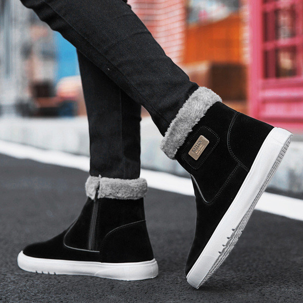 Alkalmi férfi csizma lapos talppal és pehellyel