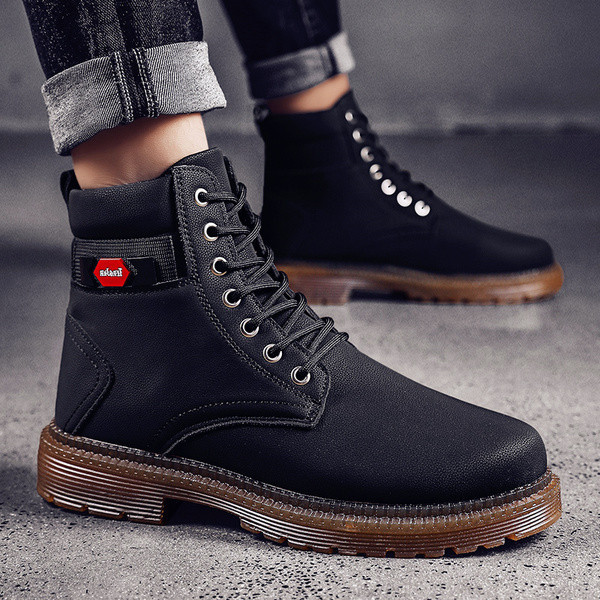 Férfi alkalmi téli cipő fűzővel és lapos talppal