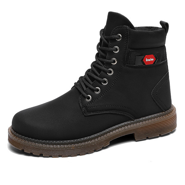 Férfi alkalmi téli cipő fűzővel és lapos talppal